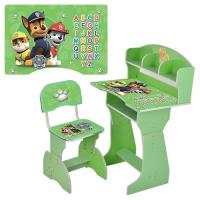 купить Парта со стульчиком для детей HB-2070M03-04 регулируемая высота (зеленая Щенячий патруль)
