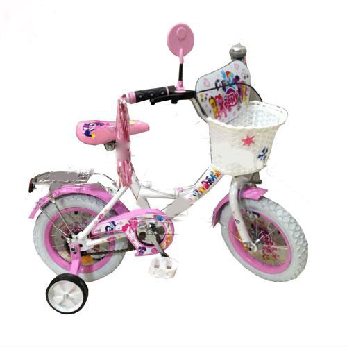 Велосипед детский 12 дюймов P1255W-W Little Pony с белыми колесами (бело-розовый)