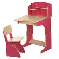 купить Парта с полочками и стульчиком F2071-8 регулируемая (розовая)