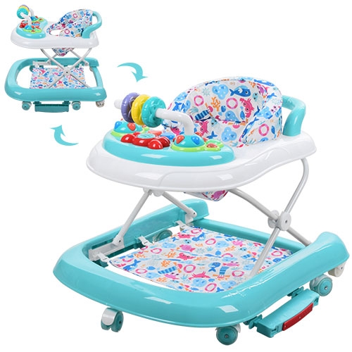 Детские ходунки-каталка-качалка 167С-BLUE музыка свет (голубые)