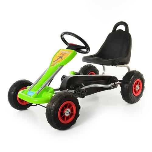 Железный педальный карт Bambi M 1564-5 с надувными колесами (зеленый)