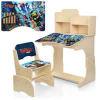 купить Детская регулируемая парта W 2071-66-1 Ninjago со стульчиком (венге светлый)