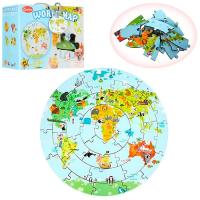 купить Деревянная игрушка Пазлы TNWX-6126 карта мира (36 деталей)