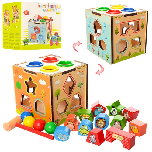 Деревянная игрушка куб MD 1082 для развития ребенка