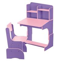купить Детская парта со стульчиком F 2071A-9-8 регулируемая высота (сиренево-розовая)