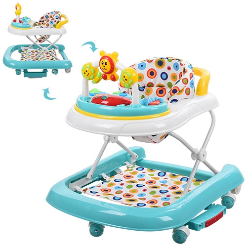 Ходунки 3в1 для детей 167С2-BLUE каталка-качалка с музыкой и светом (голубые)