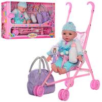 купить Мягконабивная кукла-пупс 60665 с коляской и аксессуарами