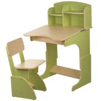 купить Парта с полочками и стульчиком F2071-5 регулируемая (зеленая)