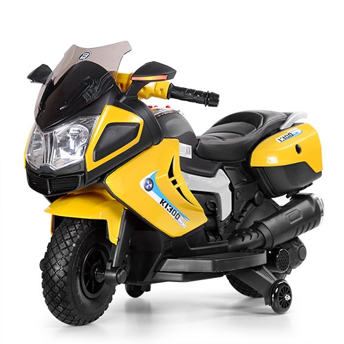 Детский мотоцикл Bambi M 3625EL-6 колеса EVA и кожаное сиденье (желтый)