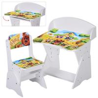 купить Регулируемая парта для детей ML-315-20-1 теремок (белая)