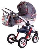 купить Коляска 2 в 1 Adamex Aspena World Collection comics red grey 620253