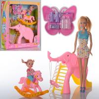 купить Кукла с дочкой DEFA 8241 горка лошадка-качалка аксессуары