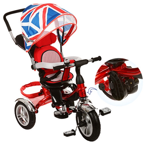 Трехколесный детский велосипед TurboTrike M 3114-2A резина (красный)
