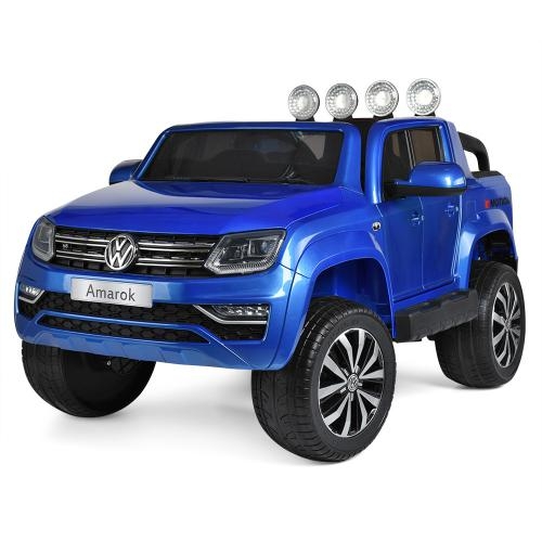 Детский джип Volkswagen Amarok M 3600EBLRS-4 полный привод кожаное сиденье автопокраска (синий)