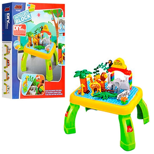 Игровой столик с набором конструктора Зоопарк 3688A