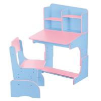 купить Парта со стульчиком для детей F 2071A-42-8 регулируемая высота (розово-голубая)