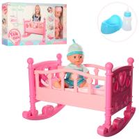 купить Детский пупс с кроваткой YL2001D горшок бутылочка соска пьет-писяет