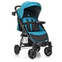купить Детская прогулочная коляска BAMBI M 3409-3-15 книжка глубокий капюшон (черно-бирюзовая)