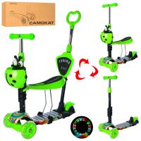 купить Детский самокат 5в1 беговел iTrike JR 3-058-G трехколесный (руль 65-75 см)