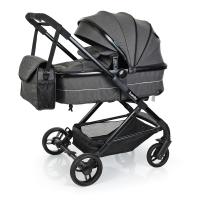 купить Коляска детская универсальная Bambi M 3895-11 трансформер джинсовая (серая)
