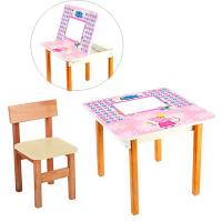 купить Деревянный столик со стульчиком F09-4 Свинка Пеппа открывается столешница