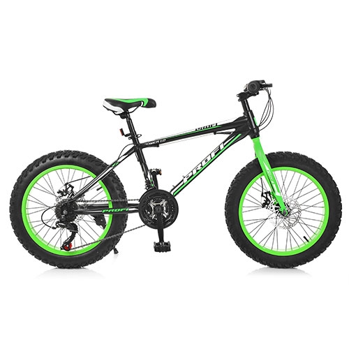 Спортивный велосипед 20 дюймов Profi EB20POWER 1.0 S20.2 стальная рама 13" (черно-салатовый)