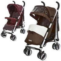 купить Детская прогулочная коляска трость M 3432-2 SOFT (бордо коричневый)