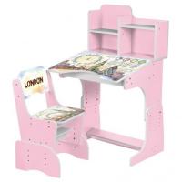 купить Парта Bambi B 2071-36 с полочками (розовая, Лондон)