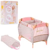 купить Кровать-манеж для куклы 2в1 D-90186 с чехлом (52-34-37см)