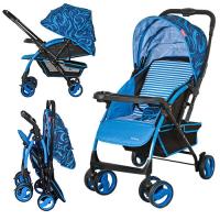 купить Коляска прогулочная A-58(H)-4 с глубокой крышей и перекидной ручкой (синяя)
