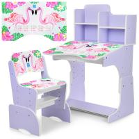 купить Детская парта-растишка Bambi B 2071-41-5 Фламинго со стульчиком (сиреневая)