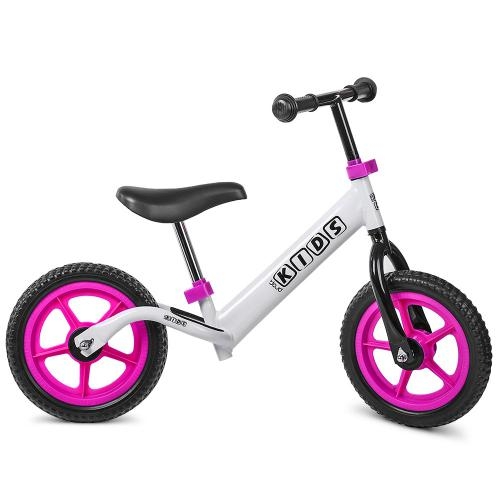 Беговел детский Profi kids M 3436-2 12” колеса (бело-розовый)