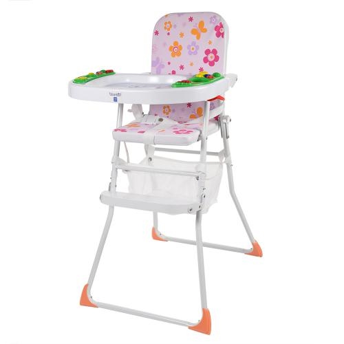 Детский музыкальный стульчик для кормления M 0405-2 BAMBI с корзиной (цветочки)