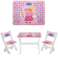 купить Столик со стульчиками для детей М 2100-02 свинка Пеппа (белый)