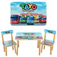 купить Детский столик со стульчиками 501-21 Tayo деревянный