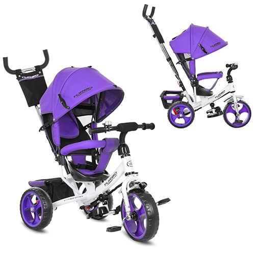Колясочный велосипед TurboTrike M 3113-8 (фиолетовый)