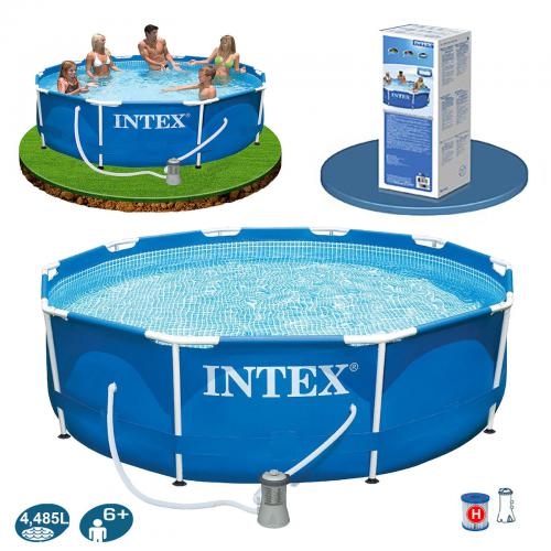 Сборный каркасный бассейн Intex 28212  (56996) Metal Frame Pool (366х76 см) с фильтрующим насосом