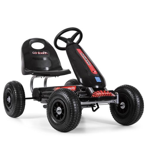Железный педальный карт Bambi M 3626A-2 резиновые колеса (черный)