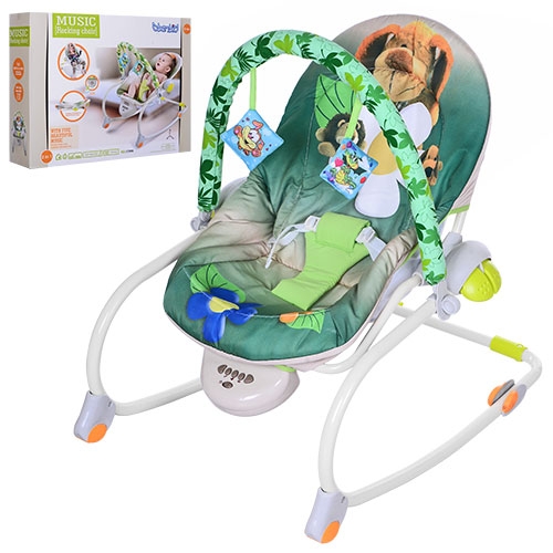 Кресло-качалка для детей BAMBI M 3499 музыка подвески (зеленая)