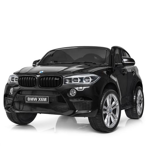 Детский джип BMW X6M JJ2168-2 с кожаным сиденьем (черный)