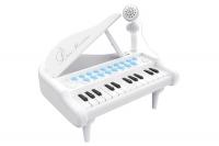 купить Детское пианино синтезатор Baoli "Маленький музикант" с микрофоном 24 клавиши (белый)