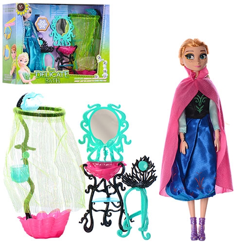 Мебель для куклы Frozen ванная комната 1112AB шарнирная кукла (30см)