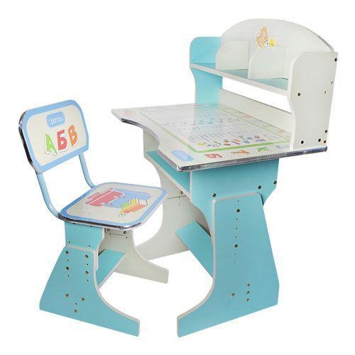 Парта-растишка со стульчиком Bambi HB 2070 UK-04-7 украинский язык (голубая)