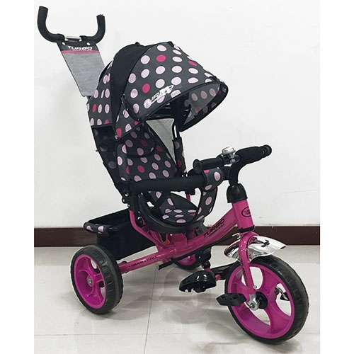 Колясочный велосипед TurboTrike M 3113-6-D (розовый круги)