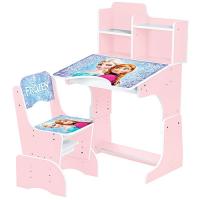 купить Парта со стульчиком для детей W 2071-43-3 регулируемая высота Холодное сердце (розовая)