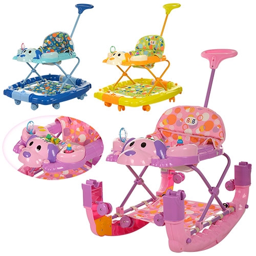 Ходунки-качалка с родительской ручкой Bambi BL 6996 T для детей