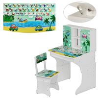 купить Детская парта Vivast МV-903-3 со стульчиком (кораблики, белая)