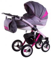 купить Коляска 2 в 1 Adamex Aspena Grand Prix Collection Pink-White 620543
