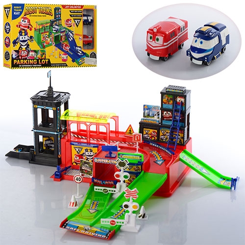 Детская парковка для игр ZY-642 Robot Trains двухэтажная