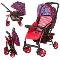 купить Коляска прогулочная A-58(H)-3 с глубокой крышей и перекидной ручкой (красная)